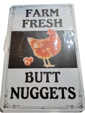 2 Pack Chicken Coop Signs - Welcome To Our Coop & Farm Fresh Butt Nuggets 12x8in